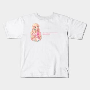 Long Hair with Strawberry Refresher Kids T-Shirt